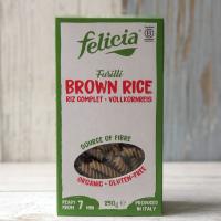 Паста Фузилли из коричневого цельнозернового риса без глютена, Felicia, 250 г